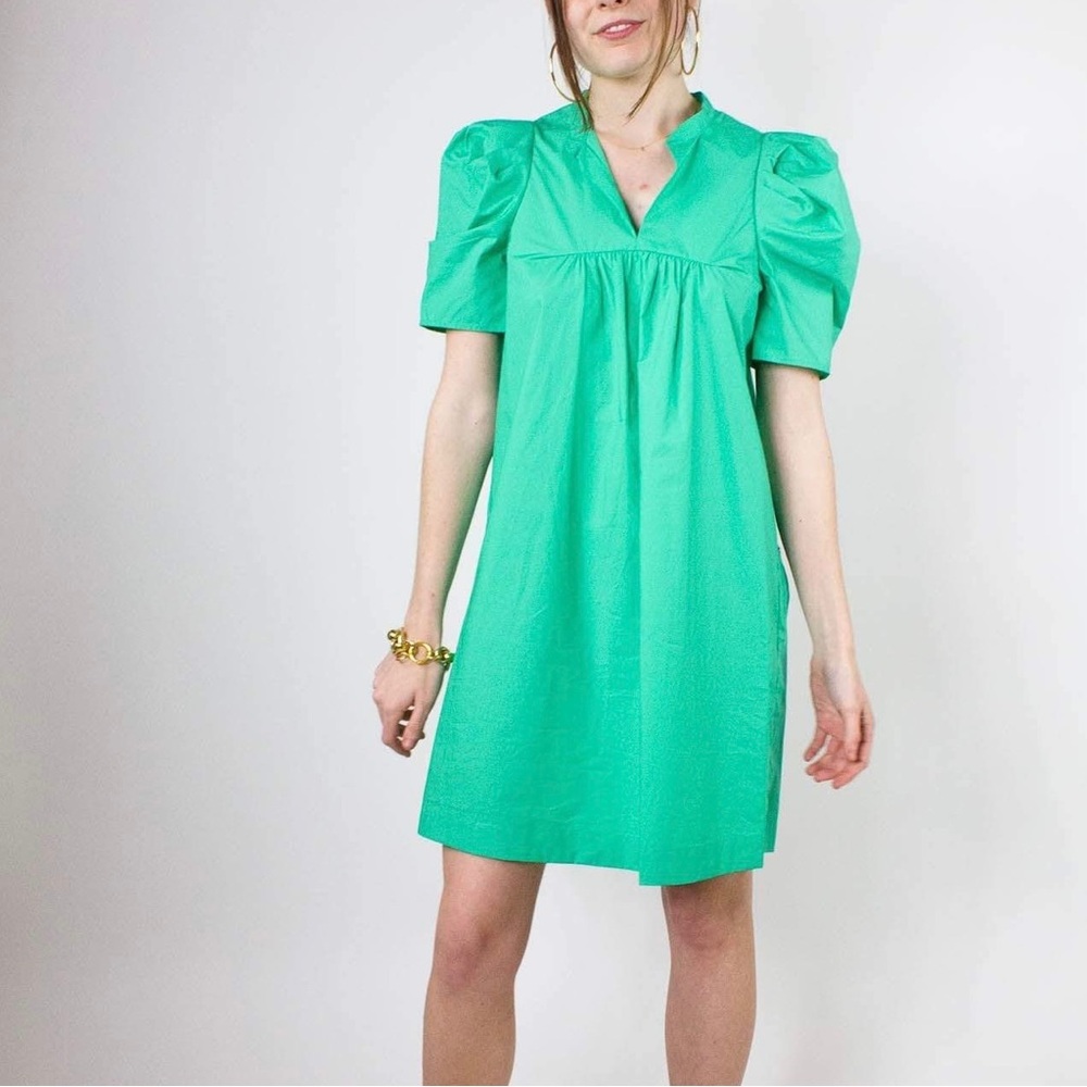 NWT Baum und Pferdgarten Ailyn Puff Sleeve Dress in Gumdrop Green 34/US 2